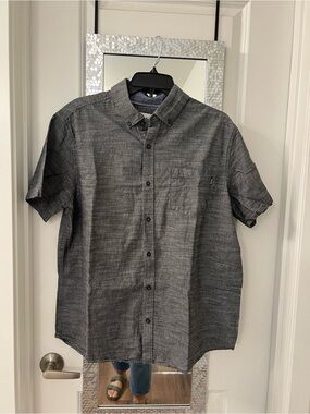 Hurley Men's Short-Sleeve Button-Down Shirt - Charcoal Gray